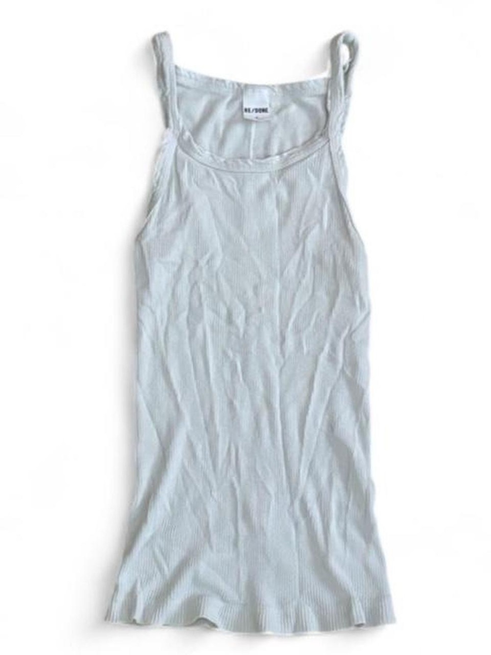 Re/Done pale blue ribbed tank top